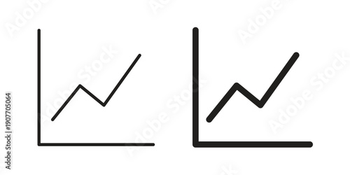 Line chart icon suitable vector symbol for graphic design, logo, web site, social media