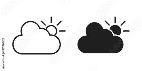 Partially cloudy icon suitable vector symbol for graphic design, logo, web site, social media