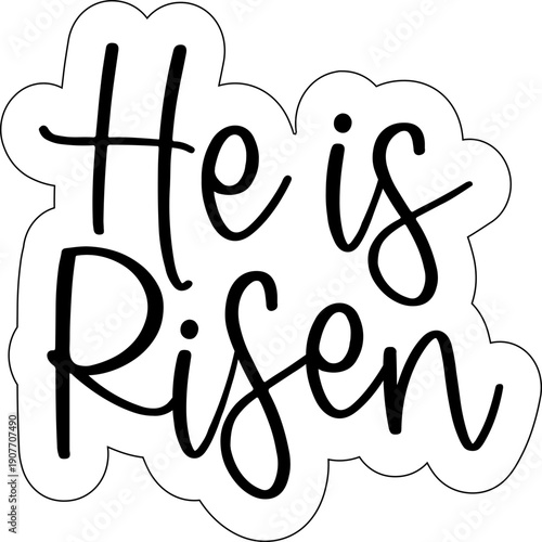 Easter Graphics, He is Risen, Easter Sticker 