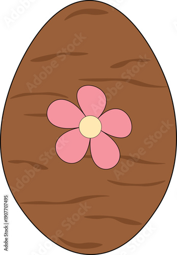 chocolate egg with flower