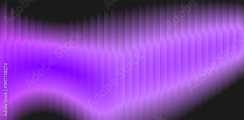 Purple Neon Ribbed Glass Wave Background with Glowing Fluted Texture