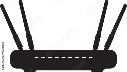 Wireless Wi-Fi router silhouette icon for internet network connection
