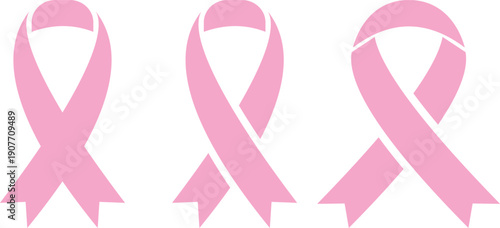 set of cancer ribbon pink color vector eps 10