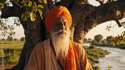 Wallpaper Mural Serene Meditation by the River: A Peaceful Moment of Reflection. Torontodigital.ca