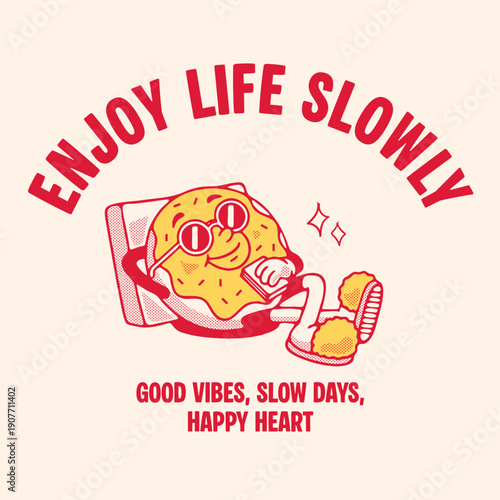 funny cartoon character of donut Graphic Design for T shirt Street Wear and Urban Style