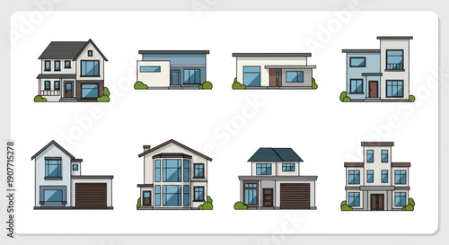 Collection of Modern Residential Houses and Homes.