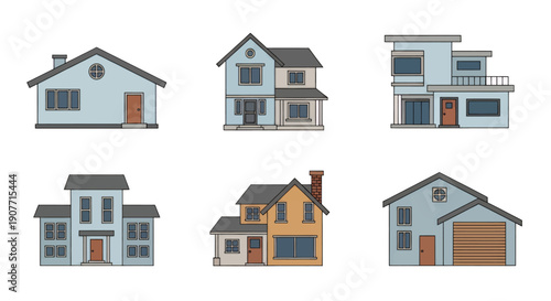 Collection of various house designs and architectural styles.