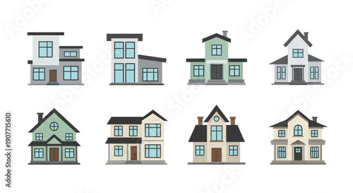 Collection of various modern and traditional house designs.