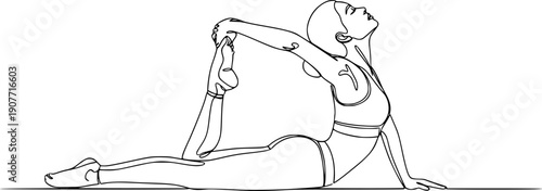 Yoga Woman Line Drawing Minimalist Fitness Illustration