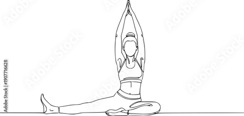 Yoga Woman Line Drawing Minimalist Fitness Illustration