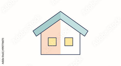 Simple House Illustration with Minimalist Design.
