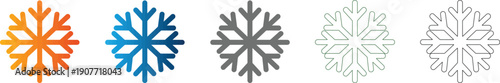 Snowflake crystal icon set vector flat design