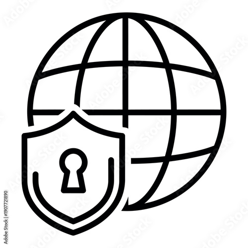 Global internet security icon representing digital protection and data privacy.