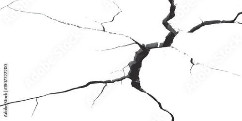 Crack texture lines reveal intricate patterns on a white background.Marble patterned texture background.