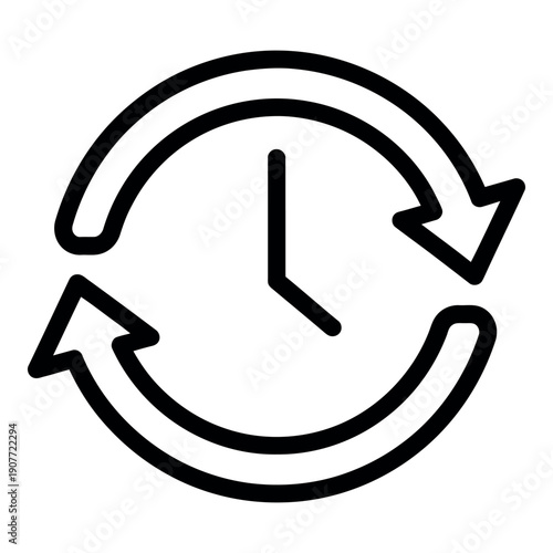 Time Cycle Icon Representing Refresh, Update, and Continuous Process Over Time