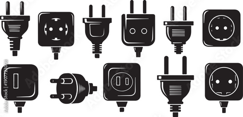 Variety of Electric Power Plugs and Sockets Worldwide