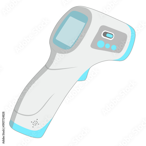 Medical Equipment Icons Set – Blood Pressure Monitor, Infrared Thermometer, Digital Thermometer, Stethoscope Vector