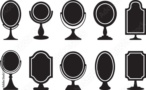 Collection of various black and white mirror silhouettes