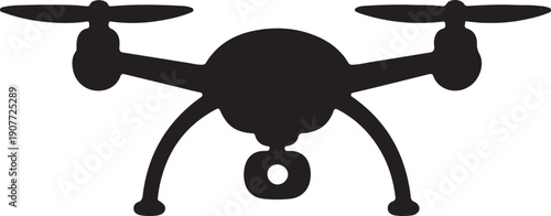  A modern drone icon, an unmanned aerial vehicle silhouette vector illustration