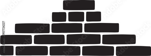 Black bricks stacked in a pyramid shape illustration