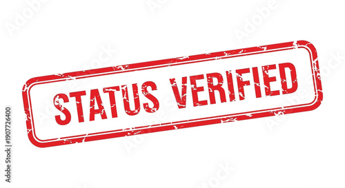A distressed rectangular red stamp displays the word verified in bold white capital letters indicating approval high quality professional detailed modern