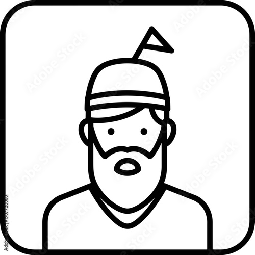 Injured Man Icon – Head Bandage Patient Medical Emergency Symbol