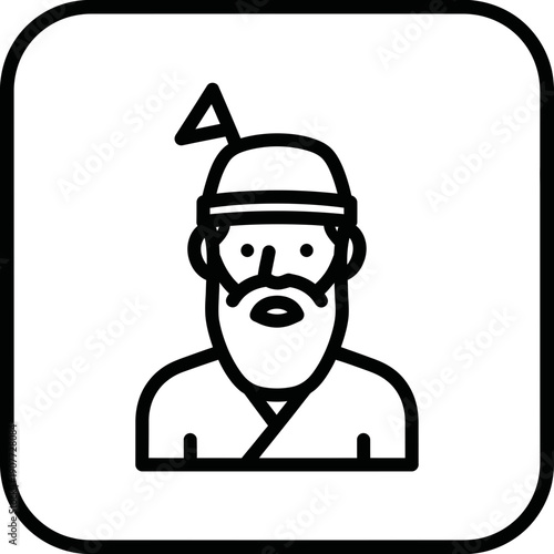 Injured Man Icon – Head Bandage Patient Medical Emergency Symbol
