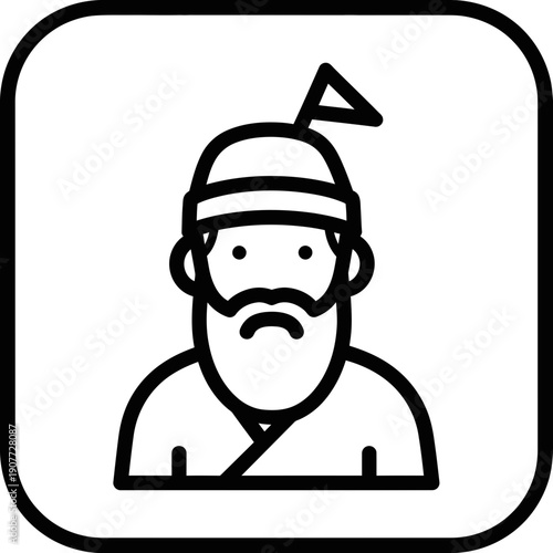 Injured Man Icon – Head Bandage Patient Medical Emergency Symbol