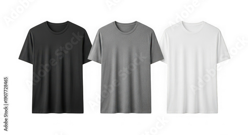 Wallpaper Mural Three t-shirts in black, grey, and white colors isolated on transparent background Torontodigital.ca