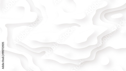 Abstract wavy line 3d paper cut white background. Topographic canyon. geometric map relief texture with curved layers and shadow. 