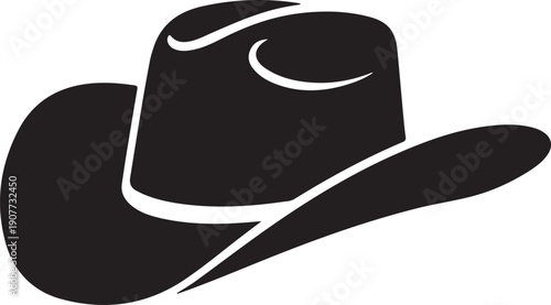 Country Western Cowboy Leather Hat, Texas Sheriff Hat silhouette