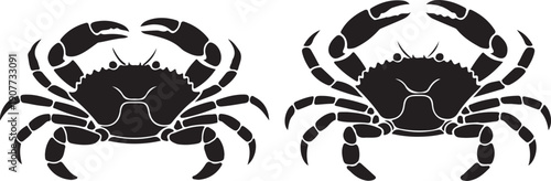Crab silhouette. Logo. Isolated crab on white background