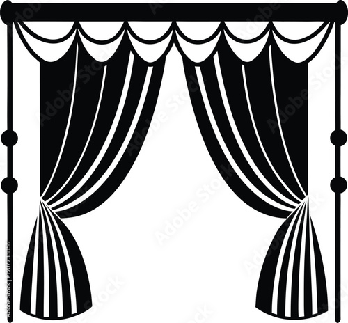 Elegant Open Stage Curtains Silhouette
