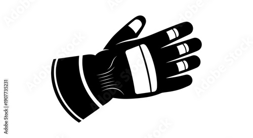 Black and white illustration of a golf glove on a white background.