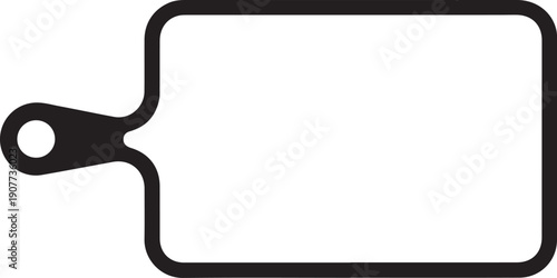 Cutting board with grip handle or chopping board flat vector icon for cooking apps and websites