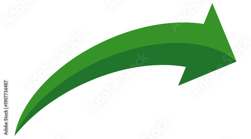 Green arrow vector icon showing direction symbol with flat style design. Jump icon
