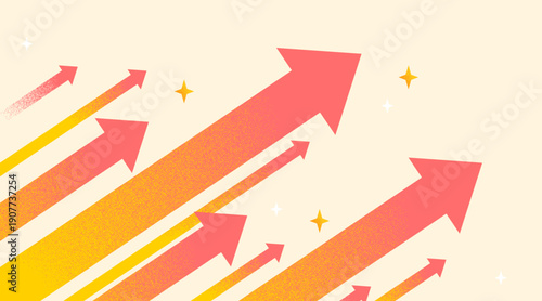 熱量高く上昇する矢印の背景