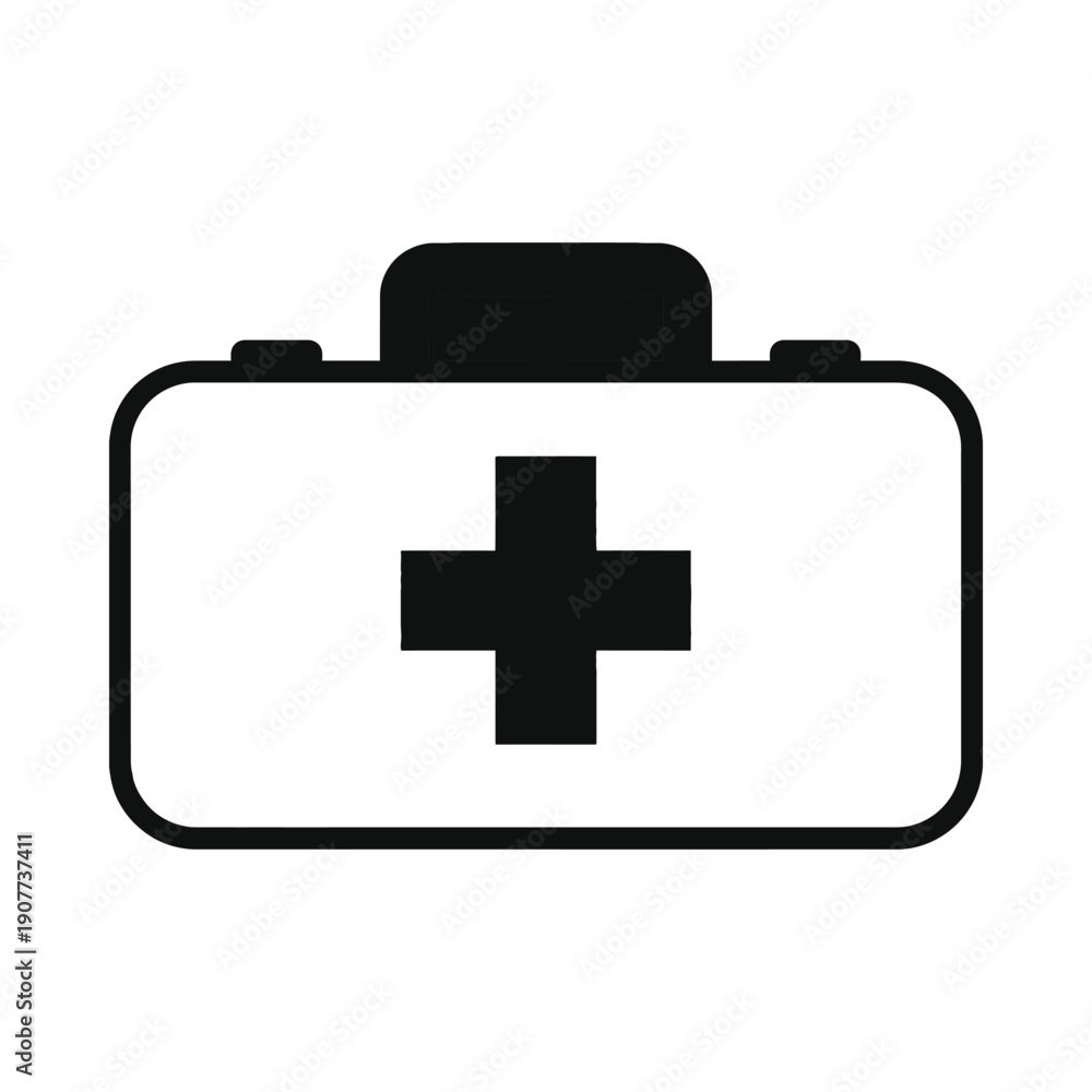 Fototapeta premium First aid kit icon on isolated, ui elements