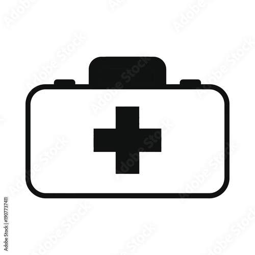 First aid kit icon on isolated, ui elements