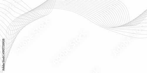 Abstract Black smooth wave on a white background. Dynamic sound wave. Design element. Vector illustration.