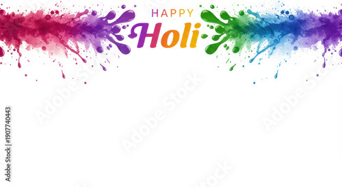 Colorful Holi Celebration: A vibrant splash of color announces the joyful festival of Holi, a celebration of life, love, and the triumph of good over evil.
