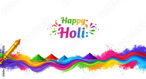 Holi Festival Celebration: A vibrant and colorful Holi festival scene, with a playful splash of colors and celebratory text, embodying the spirit of joy and togetherness.