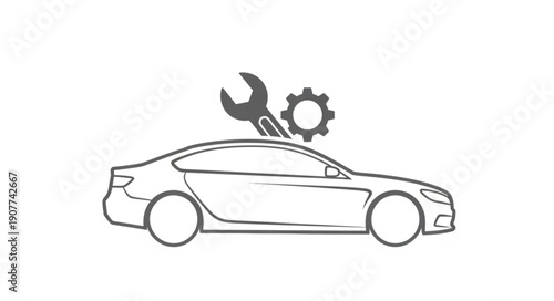 Car Maintenance Repair Service Illustration.
