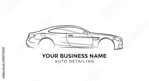 Car Line Art Illustration Design.
