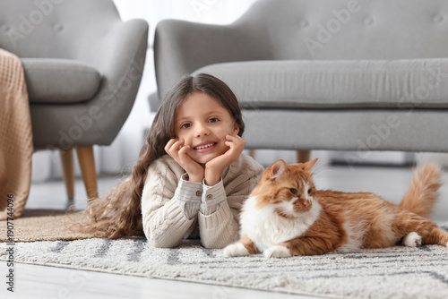 Cute little girl with fluff...