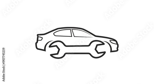 Car Maintenance Service Repair Illustration.