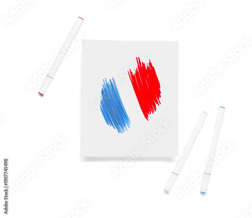 Paper with France flag made...