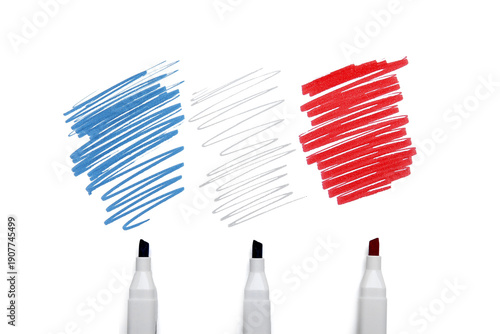 France flag made of markers...