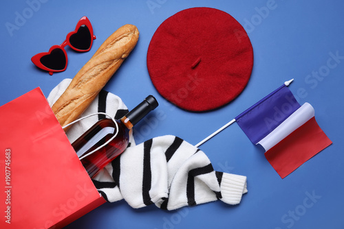 France flag with bottle of ...
