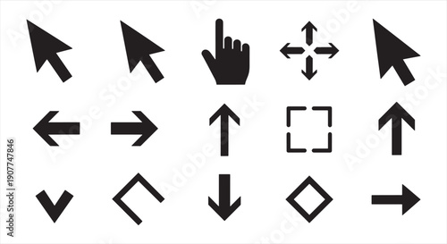 Control Arrow Icon Set – Directional Symbols for User Interface, Multimedia, and Software Navigation